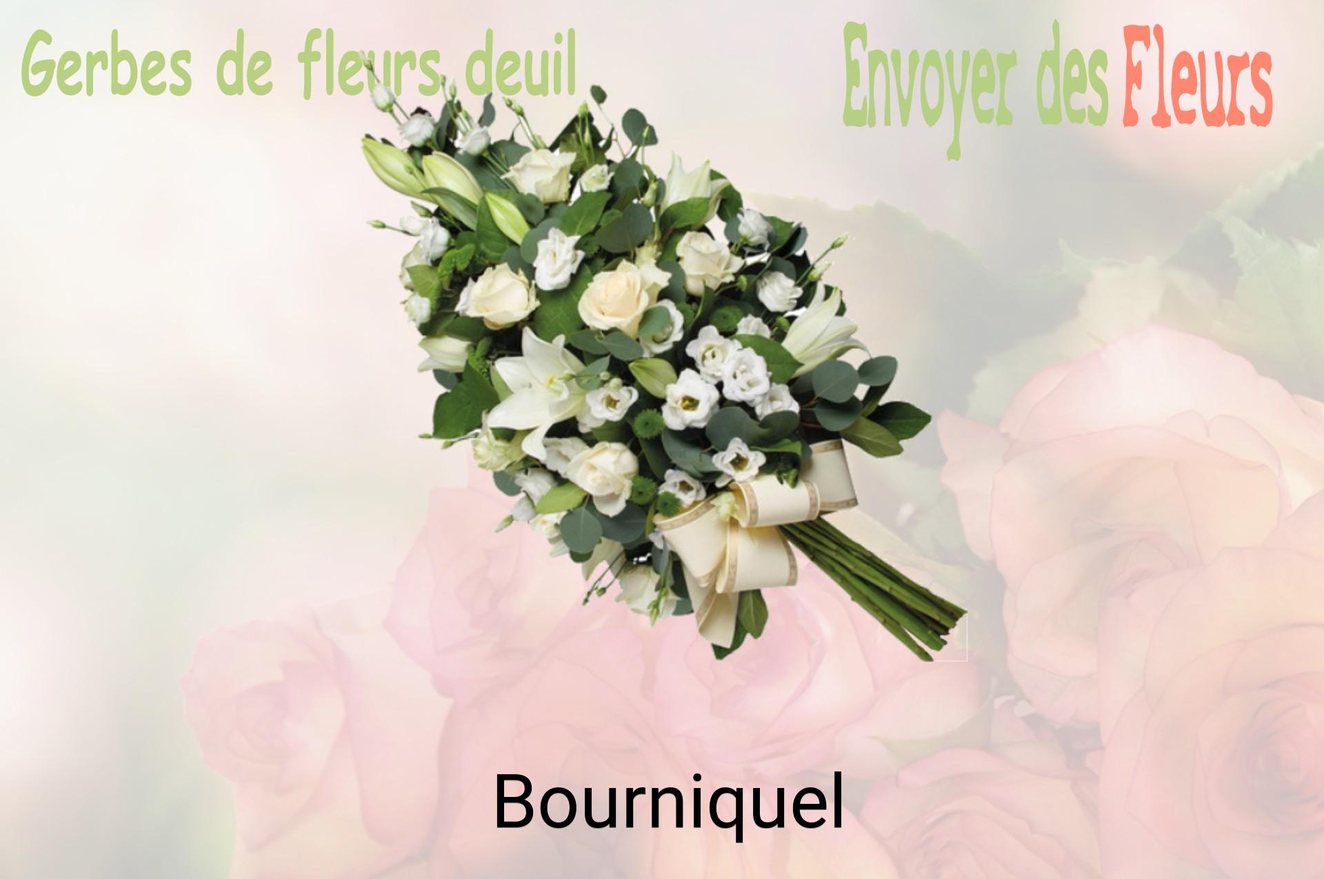 Gerbe de fleurs de deuil livrée à Bourniquel